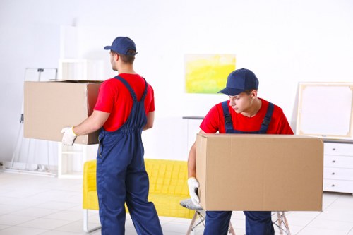 Professional house removals in Tufnellpark with moving team and packed boxes