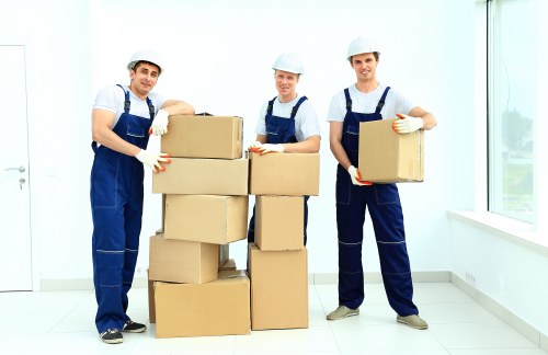 Moving boxes and furniture being prepared for transparent storage pricing in Tufnell Park