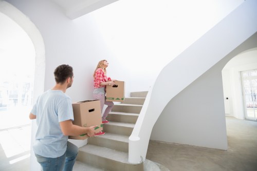 Professional man and van team handling a move in North London