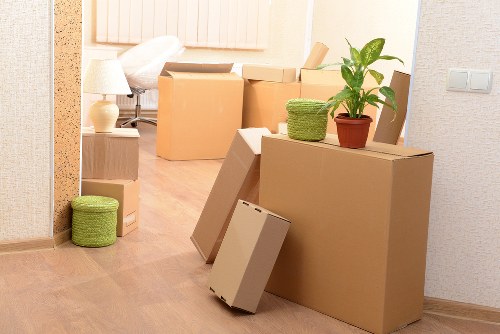 Packed boxes and furniture safely stored in a Tufnellpark unit